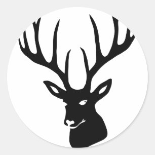 Hirsch Geweih Hirschgeweih Wild Elch Reh Stag Deer Runder Aufkleber