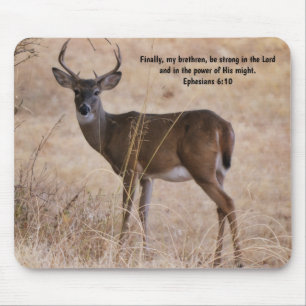 Hirsch Glaube Stark Bibelvers Mousepad