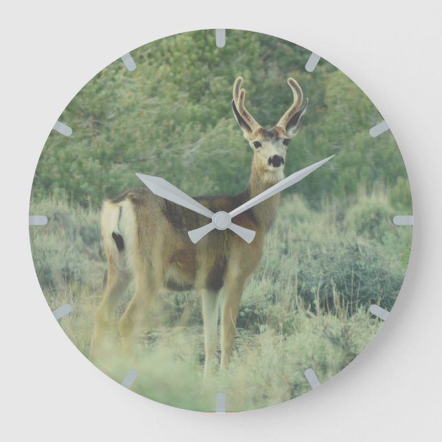  Hirsch  Große Wanduhr (Vorderseite)
