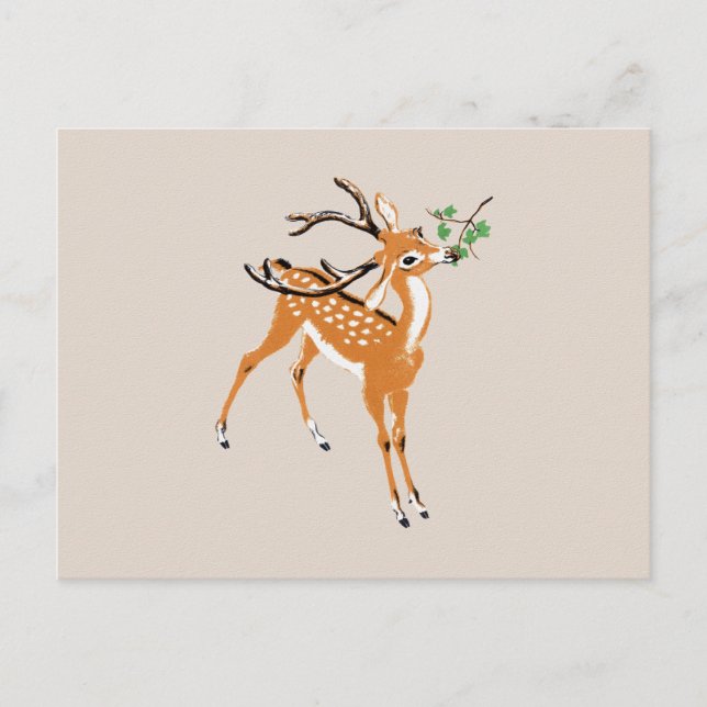 Hirsch im Vintage-Stil Postkarte (Vorderseite)
