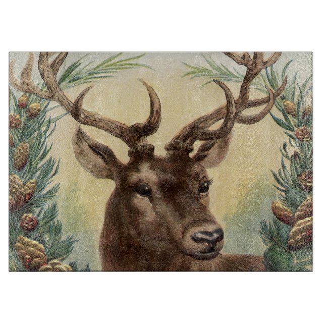 Hirsch im Vintage-Stil Schneidebrett (Vorderseite)