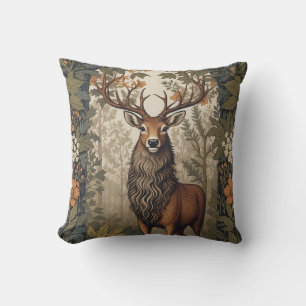 Hirsch im Wald Inspiriert von William Morris  Kissen