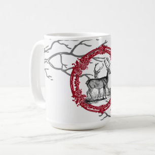 Hirsch im Winterwald Weihnachtstasse Kaffeetasse