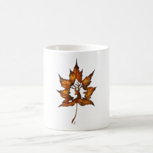 Hirsch in einem Blatt Kaffeetasse