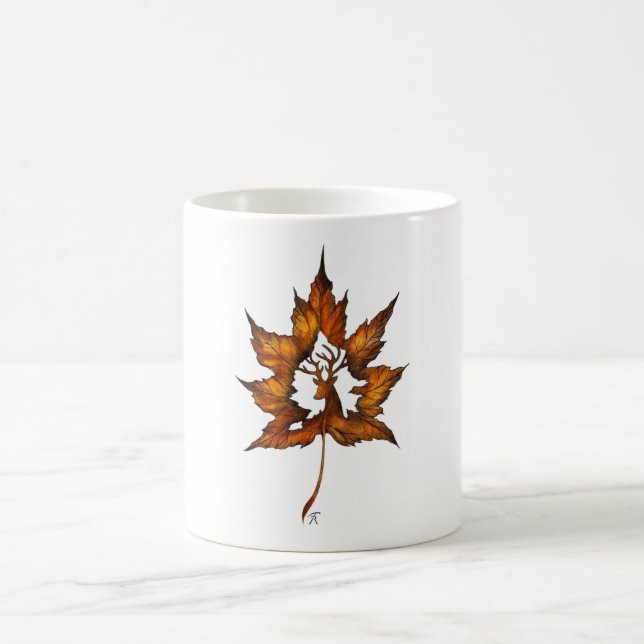 Hirsch in einem Blatt Kaffeetasse (Mittel)