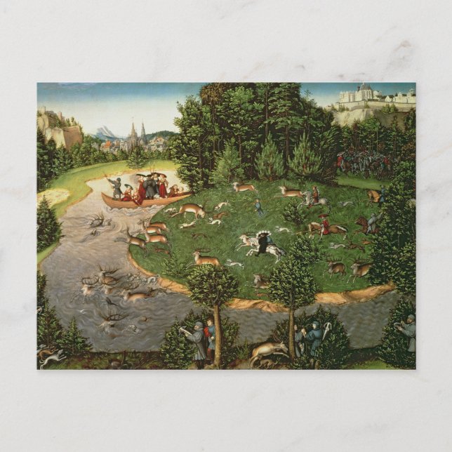 Hirsch-Jagd des Wählers Friedrich III die "klugen Postkarte (Vorderseite)