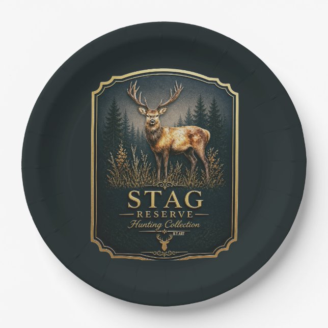 HIRSCH – JAGDKOLLEKTION  PAPPTELLER (Vorderseite)