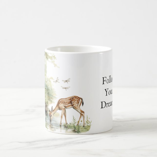 Hirsch Libellen träumen Kaffeetasse (Mittel)