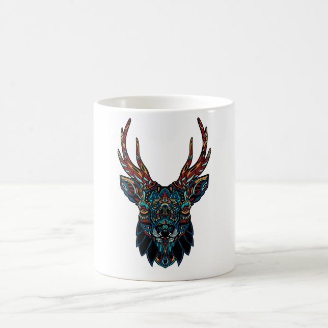 Hirsch Mandala Kaffeetasse (Mittel)