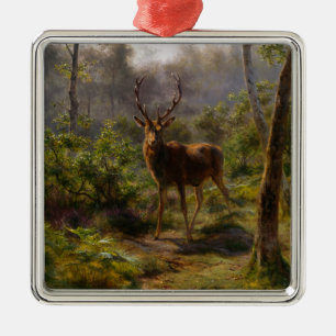 Hirsch (Männliches Reh) im Wald (von Rosa Bonheur) Ornament Aus Metall