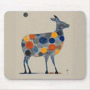 Hirsch mit farbigen Kreisen Mousepad