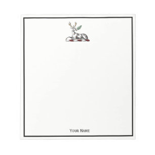 Hirsch mit Farn Heraldische Helmzier Emblem Notizblock