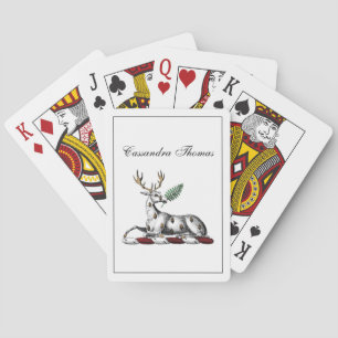 Hirsch mit Farn Heraldische Helmzier Emblem Spielkarten