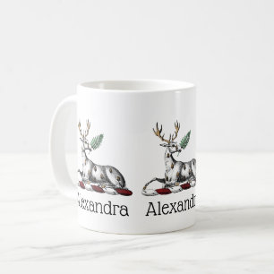 Hirsch mit Farn Heraldische Helmzier Emblem Tasse