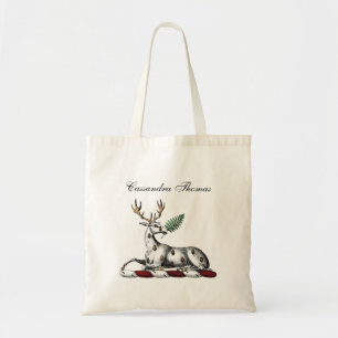 Hirsch mit Farn Heraldische Wappen-Emblem Tragetasche