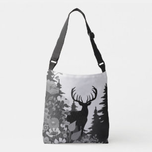 Hirsch mit großem Geweih aus dem Wald Tragetaschen Mit Langen Trägern