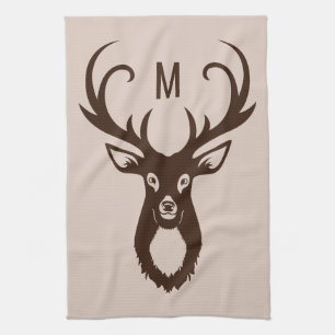 Hirsch mit Ihrem Monogramm Handtuch