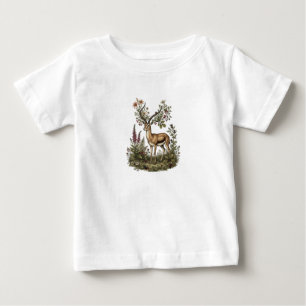Hirsch mit Wildblume  Baby T-shirt