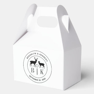 Hirsch-Monogramm Rustikale Country-Hochzeits-Paarn Geschenkschachtel
