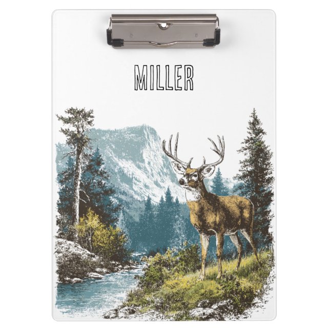 Hirsch Natur  Klemmbrett (Vorderseite)