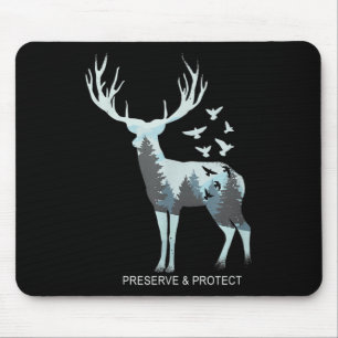 Hirsch - Natürliches Waldtier - Bewahren & Schütze Mousepad
