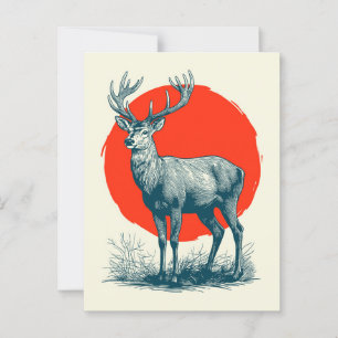 Hirsch Postkarte