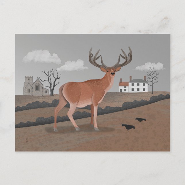 Hirsch Postkarte (Vorderseite)