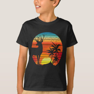 HIRSCH RETRO SONNENUNTERGANG T-Shirt