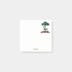 Hirsch Rothirsch am Baum Heraldik-Wappen-Emblem Post-it Klebezettel