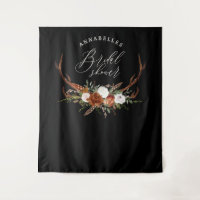 Hirsch schwarze Terrakotta-Blumen rustikale Brautp