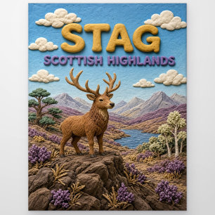 Hirsch Scottish Highlands Modern KlayKoo Postkarte