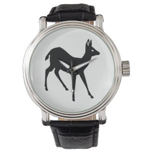 Hirsch-Silhouette Armbanduhr
