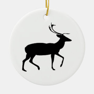Hirsch-Silhouette Keramikornament