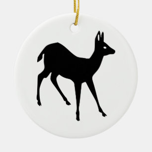 Hirsch-Silhouette Keramikornament