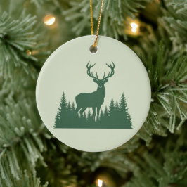 Hirsch-Silhouette Wald Minimalistischer Wald Keramik Ornament