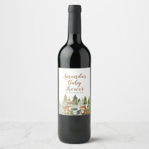 Hirsch-Tier-Abenteuer-Camper-Dusche-Wein-Label Weinetikett