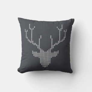 Hirsch Tier geometrische Kunst Mosaik Kissen