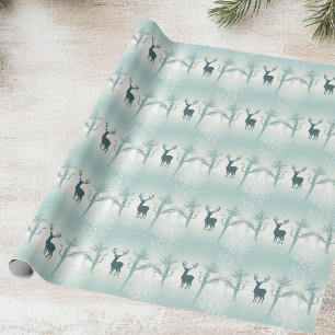 Hirsch- und Baummuster Geschenkpapier