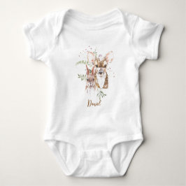 Hirsch und Bunny Floral Baby BodySuit Strampler