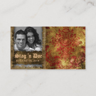 Hirsch und Doe Tickets Vintage Floral Rot Gold
