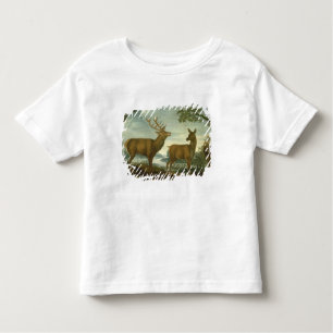 Hirsch und Hinter in einer bewaldeten Landschaft Kleinkind T-shirt