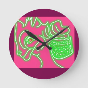 Hirsch und sein magisches Perlenpouch Runde Wanduhr