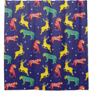 Hirsch und Tiger. Trends!_ Duschvorhang