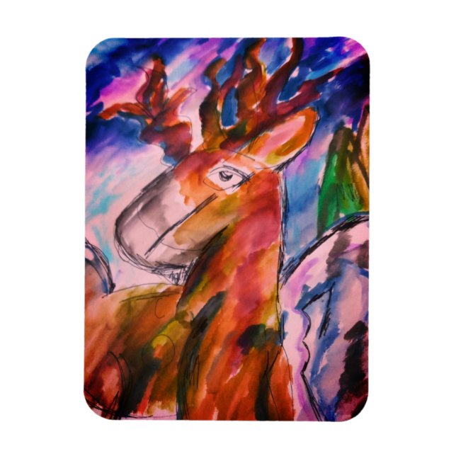 Hirsch und Winter Magnet (Vertikal)