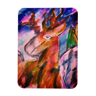 Hirsch und Winter Magnet