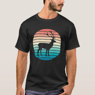 Hirsch Vintage-Tier Retro-Jäger Tiere Hirsch Jagd T-Shirt