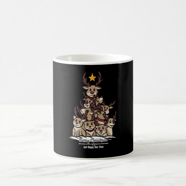 Hirsch-Weihnachtsbaum Kaffeetasse (Mittel)