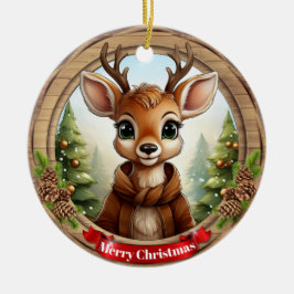 Hirsch-Weihnachtsmann-Rentier-Tier-Weihnachten Ker Keramik Ornament