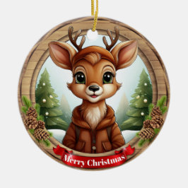 Hirsch-Weihnachtsmann-Rentier-Tier-Weihnachten Ker Keramik Ornament