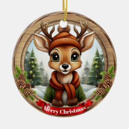 Hirsch-Weihnachtsmann-Rentier-Tier-Weihnachten Ker Keramik Ornament
